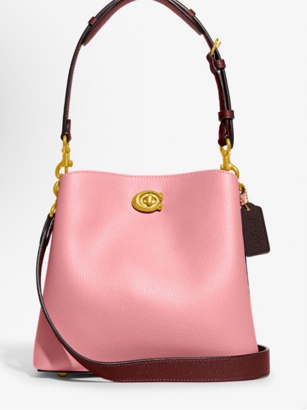 Coach Willow Bucket Bag Candy Pink Multi Brass Hardware Like New - Picture 1 of 17